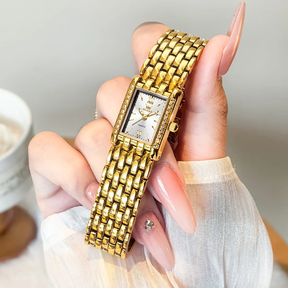 OLEVS 3700 Quarzuhr für Damen Wasserdicht Original Mode Stahlarmband Zeigeruhr Top-Marken Luxus Business Damenarmbanduhren