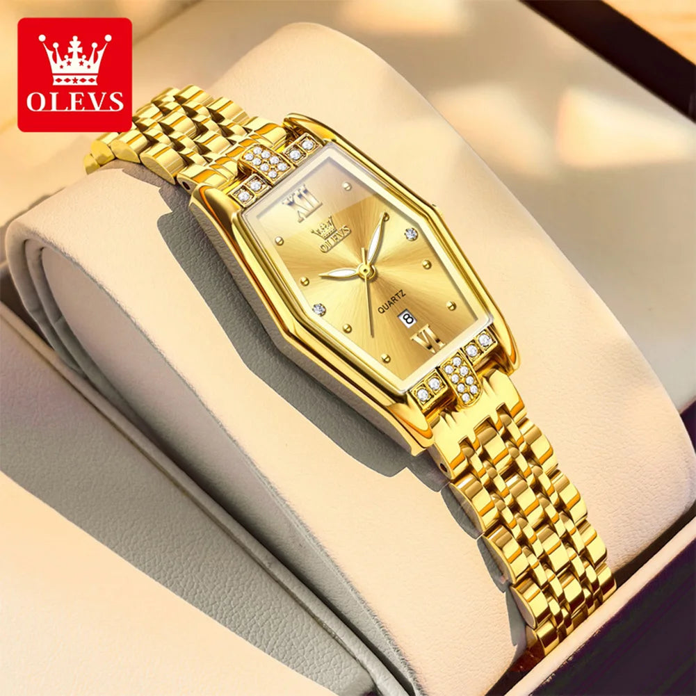 OLEVS 3699 Damen Quarzuhr Simple Luxury Kalenderuhr Für Frauen Leuchtende Wasserdichte Elegante Damenuhr Edelstahlarmband