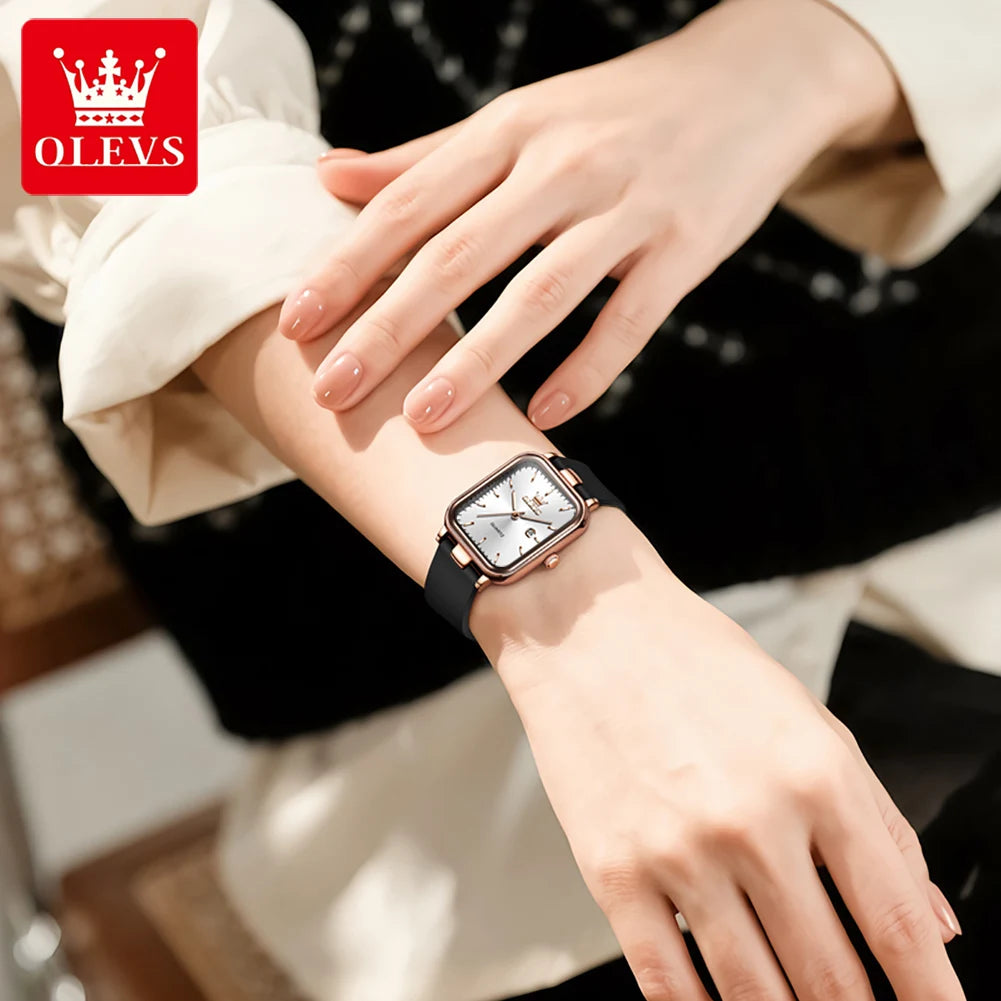 OLEVS 7089 Damenuhr Top Marke Kalender Quarz Damen Armbanduhr Wasserdicht Leuchtend Einfach Mode Elegant Damen Handuhr