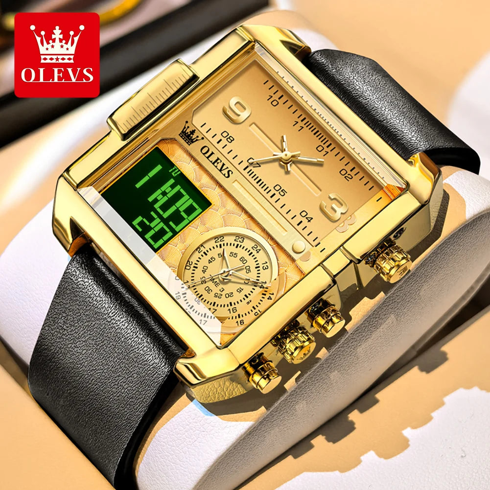 OLEVS 1101 Herrenuhr Mode Multifunktions-Quarzuhr für Herren Kalender Wochentagsanzeige Wasserdichte Leuchtzeiger Uhr Reloj