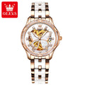 OLEVS 6622 Watch For Women Butterfly Dial Luxury Mechanical Woman Watch Waterproof Luminous Diamond Ladies Automatic Hand Clock
