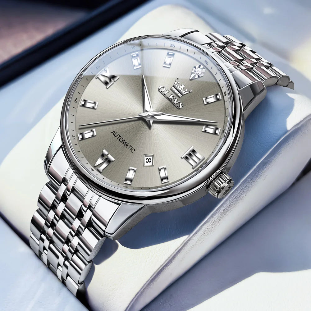OLEVS 6723 Herrenuhr Automatik mechanische Uhren Business Datumsanzeige Uhren für Herren Luxus Mode wasserdicht leuchtend Original