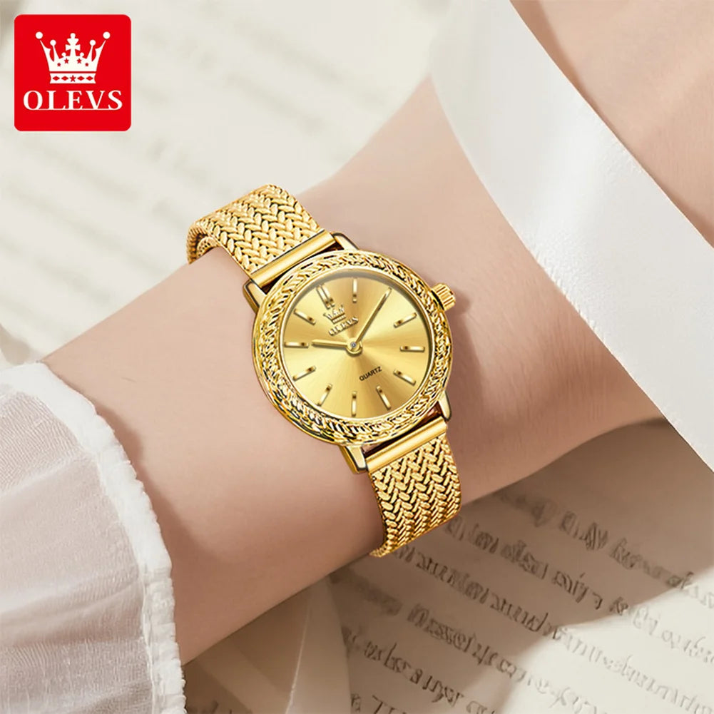 OLEVS 5643 Damen-Quarzuhr, hochhartes Spiegelglas, modische, wasserdichte Uhr für Frauen, Top-Marke, einfache Luxus-Damenuhr
