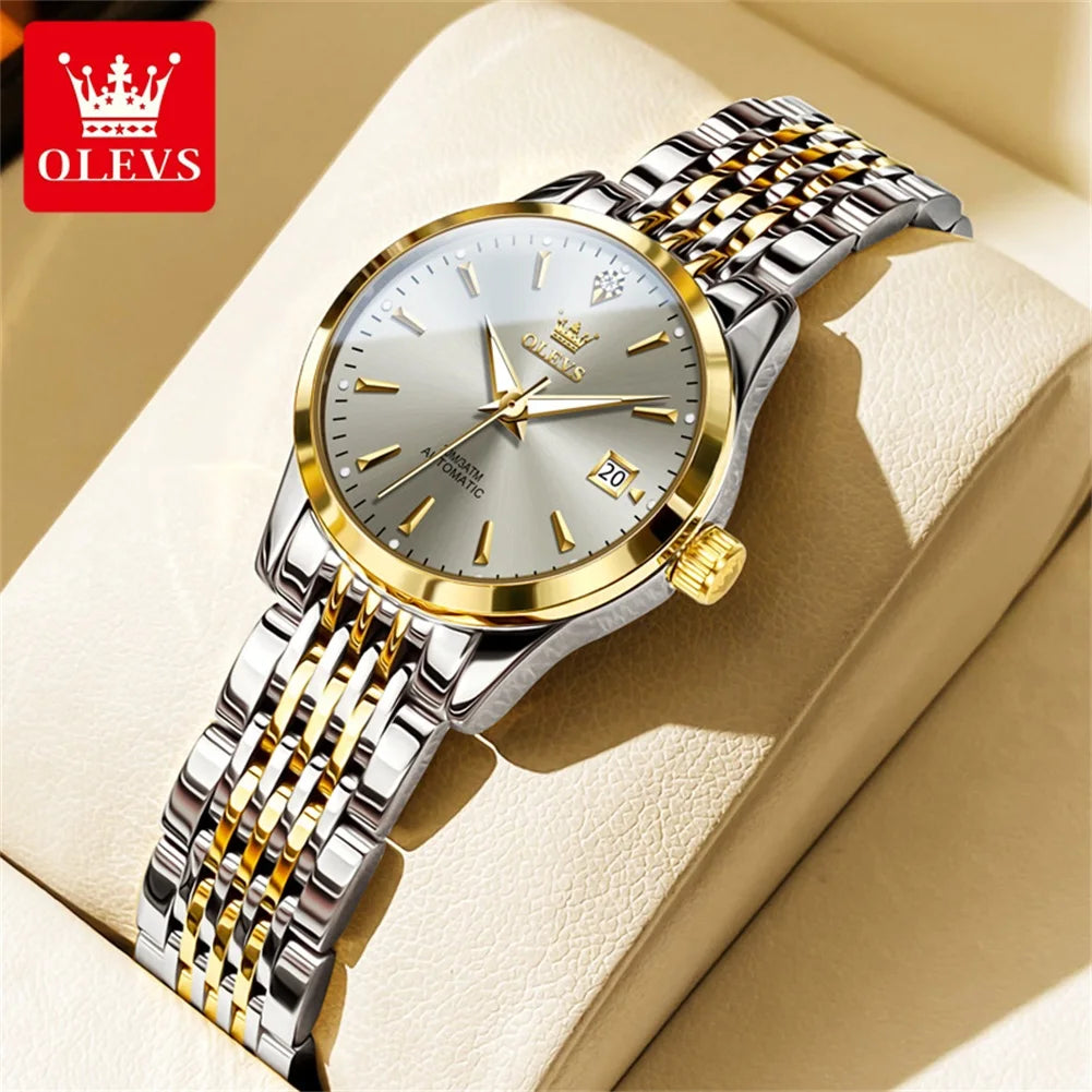OLEVS Original Luxus Eleganz Uhren Damen Automatische Mechanische Uhren Wasserdicht Auto Datum Damenuhr Handuhr 6635