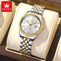 OLEVS 5593 Quarz Damenuhr Top Marke Original Uhr für Frauen Wasserdicht Leuchtend Luxus Kalender Edelstahl Zeigeruhr