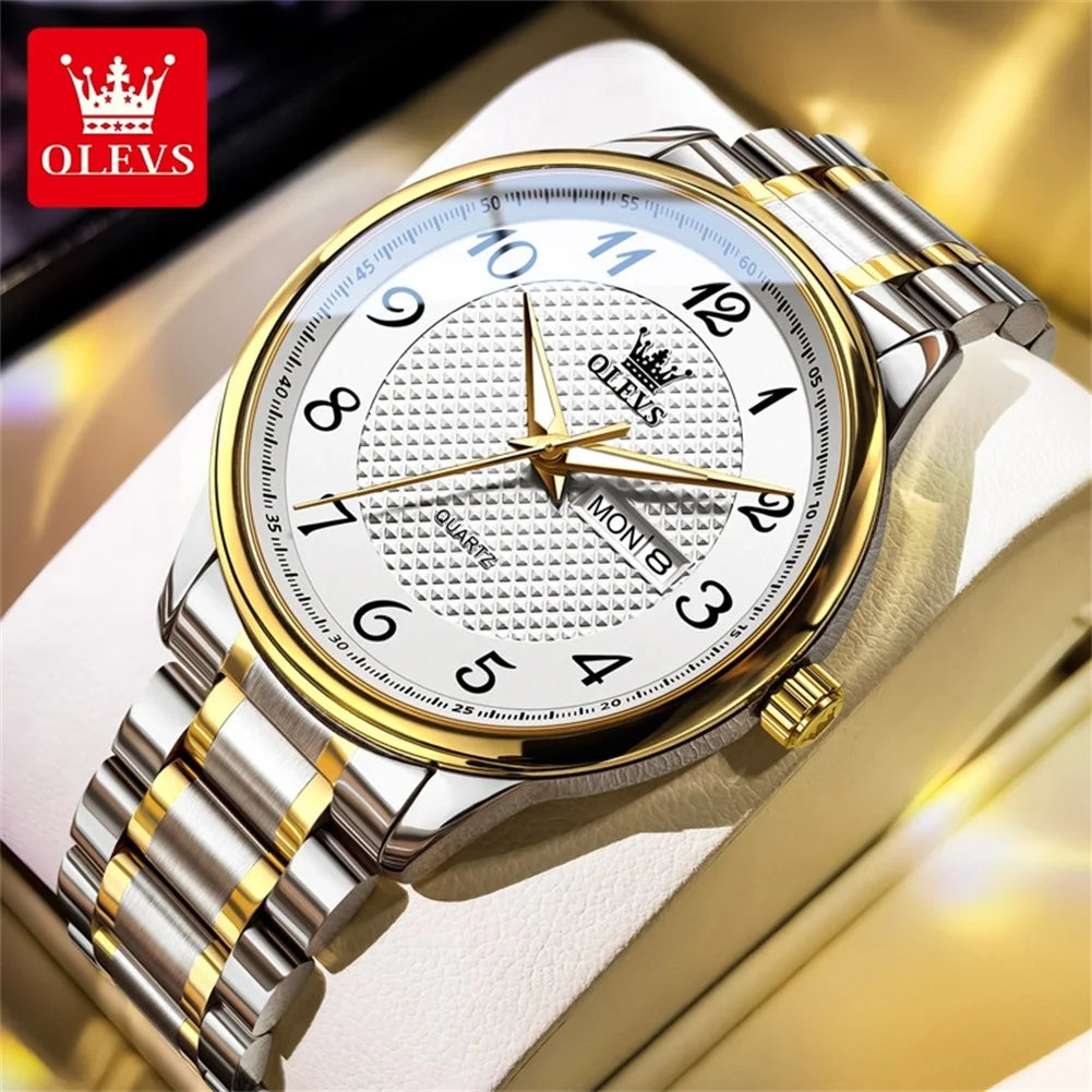OLEVS 5667 Aufgerüstete Partneruhr Original Luxus Importiertes Uhrwerk Quarzuhren Für Damen und Herren Wasserdicht Leuchtend Reloj