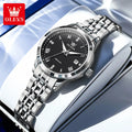 OLEVS 7062 Damenuhr Luxuriöse leuchtende wasserdichte Edelstahluhr mit automatischem Datum Mechanische Uhr für Damen mit römischen Ziffern