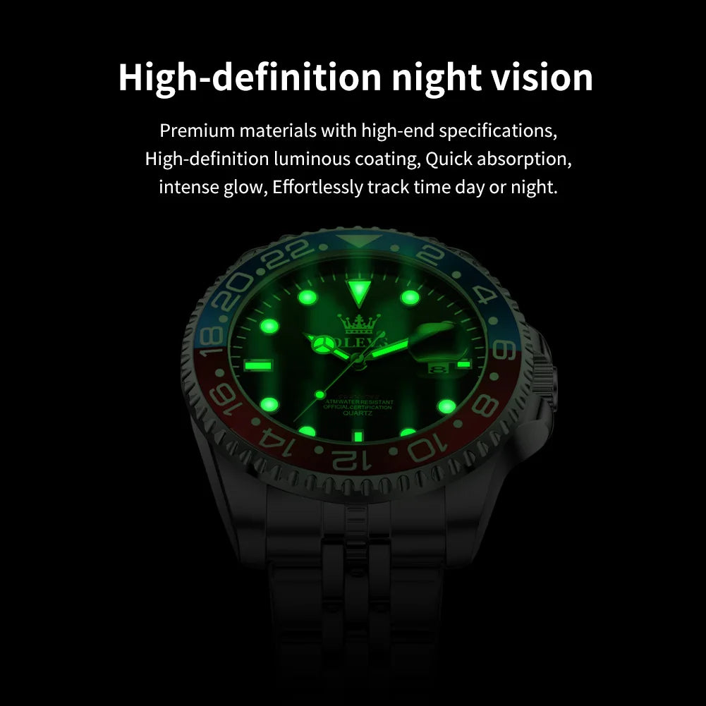 OLEVS 5657 Herrenuhr Original Kalender Quarz Armbanduhr 30M wasserdicht Leuchtend Business Herrenuhr Armbanduhren für Herren