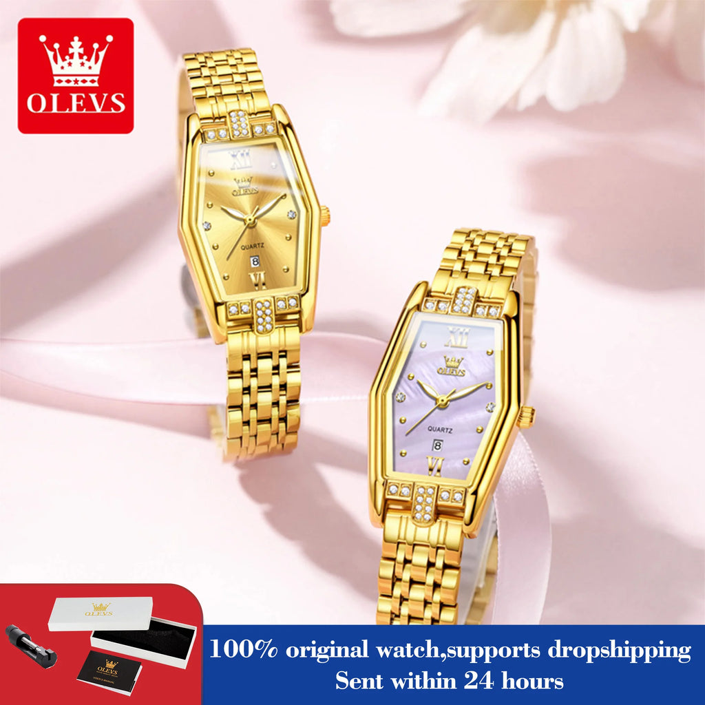 OLEVS 3699 Damen Quarzuhr Simple Luxury Kalenderuhr Für Frauen Leuchtende Wasserdichte Elegante Damenuhr Edelstahlarmband