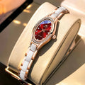 OLEVS Uhren für Damen Mode Elegant Damen Quarz Uhr Keramikband Wasserdicht Leuchtende Luxus Damen Uhr 7131