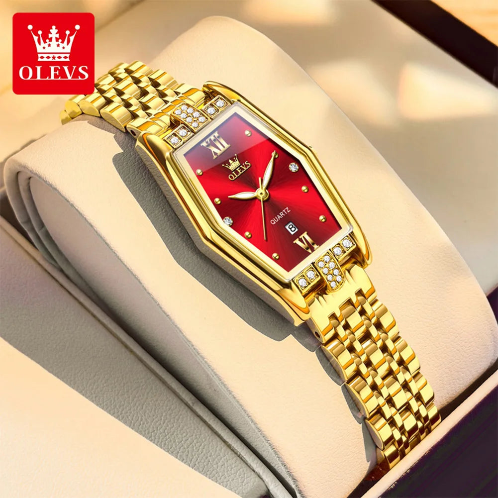 OLEVS 3699 Damen Quarzuhr Simple Luxury Kalenderuhr Für Frauen Leuchtende Wasserdichte Elegante Damenuhr Edelstahlarmband