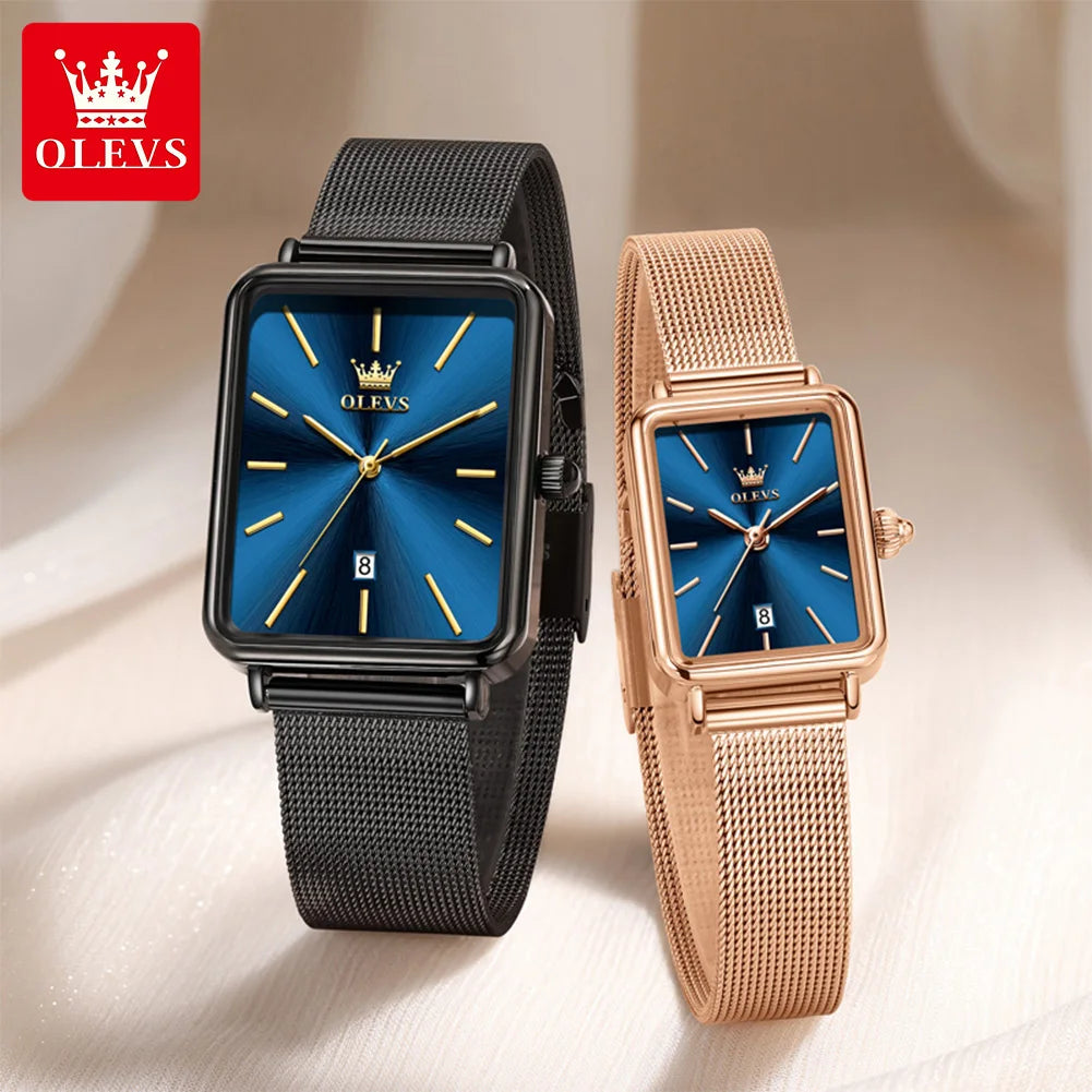 OLEVS 3692 Couple Watches Thin Case Simple Quartz Watch For Men Women Original Waterproof Calendar Fashion Business Hand Clock