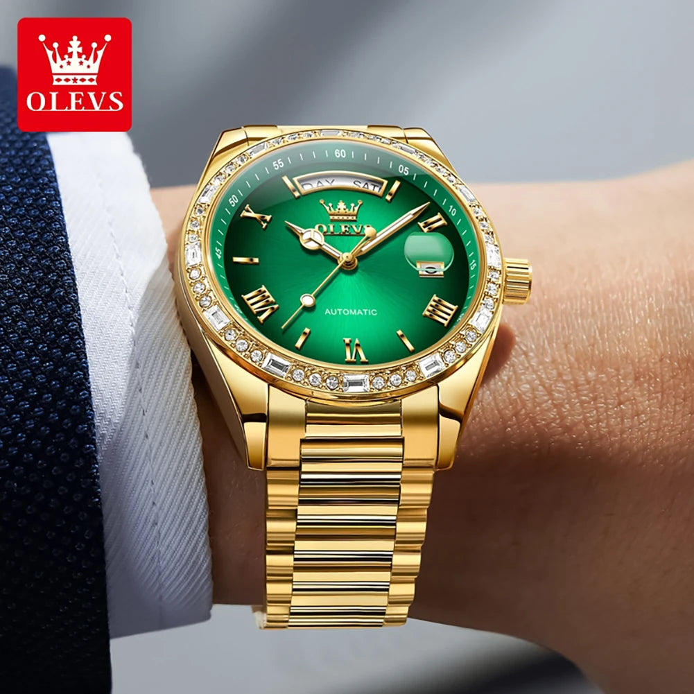 OLEVS 6747 Herrenuhr Original Mechanische Automatikuhr Für Männer Wasserdichte Business-Uhr Aus Stahl Für Herren Armbanduhr Reloj