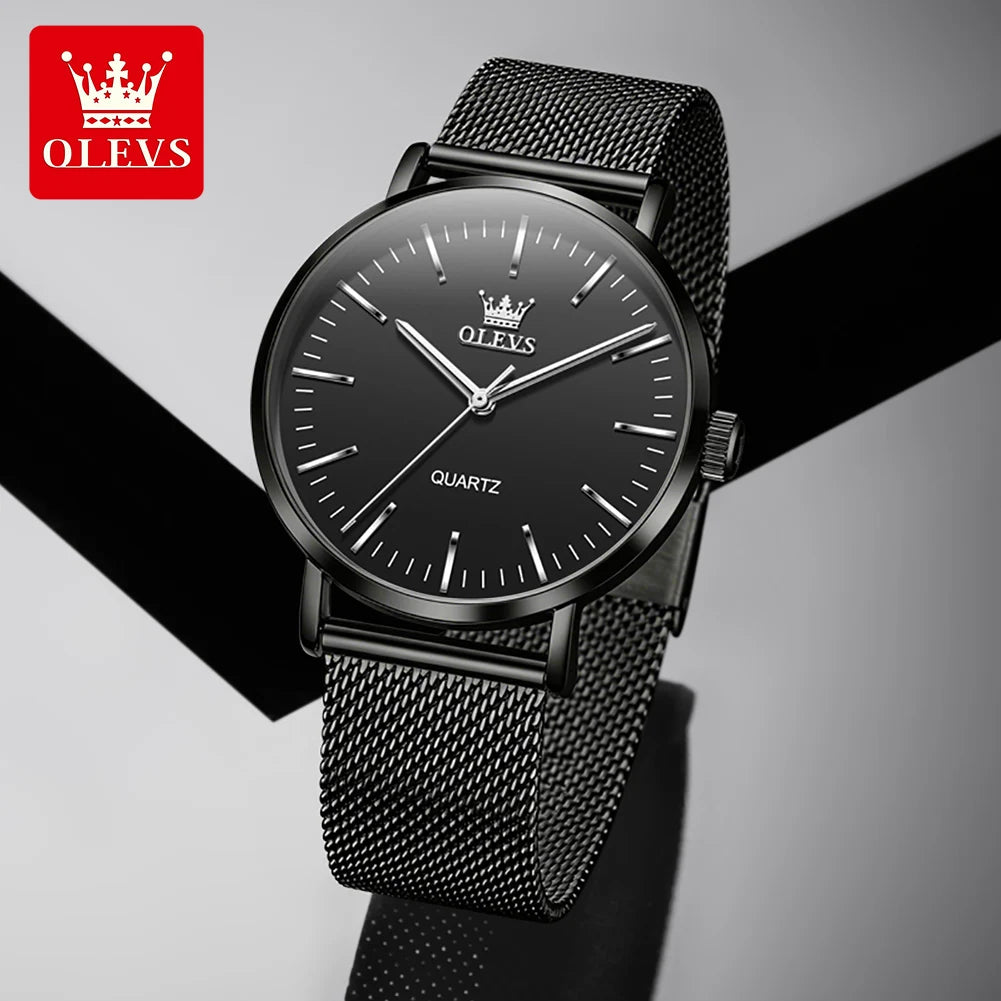 OLEVS Herrenuhren Original Quarz Armbanduhren Wasserdicht Leuchtende Uhren für Herren Geschenkbox Schlankes Zifferblatt Reloj 7125 Neu