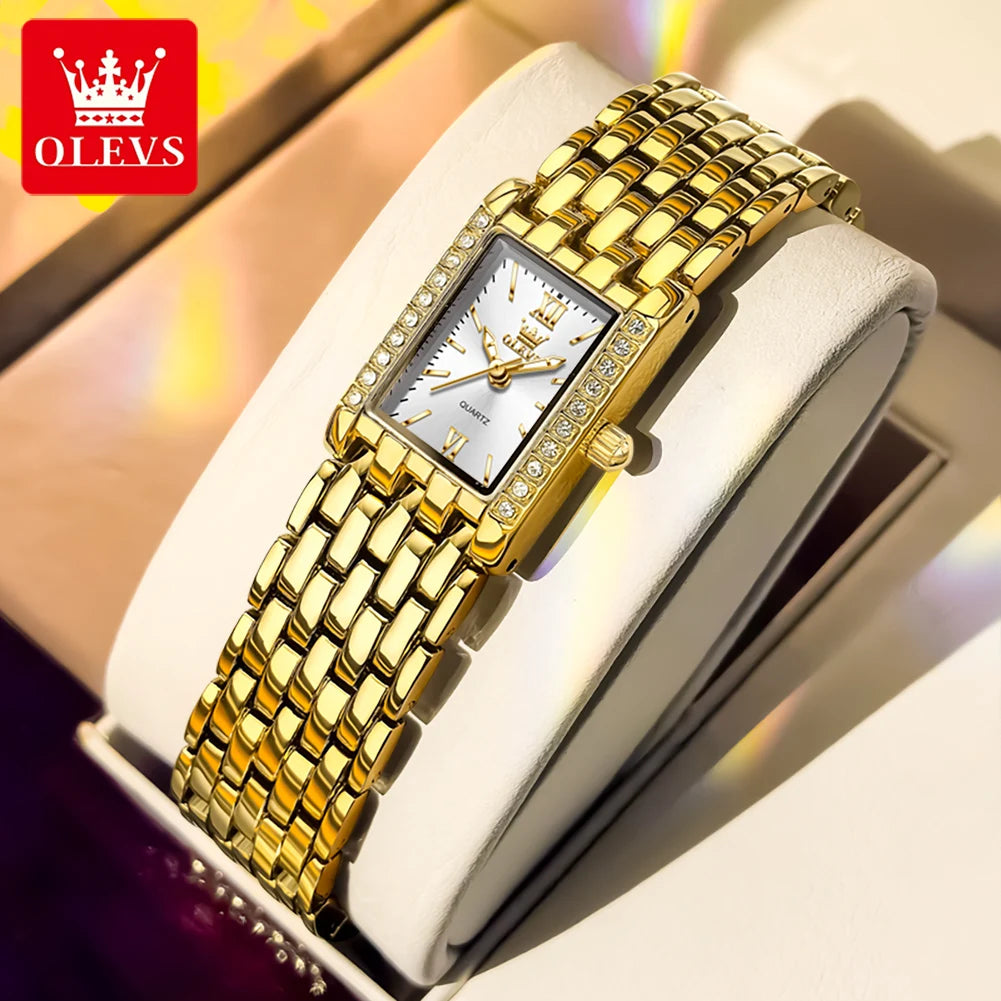 OLEVS 3700 Quarzuhr für Damen Wasserdicht Original Mode Stahlarmband Zeigeruhr Top-Marken Luxus Business Damenarmbanduhren
