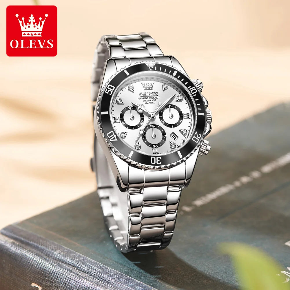 OLEVS 5632 Damenuhr Mode Chronograph Wasserdicht Leuchtende Quarzuhr Damen Original Luxus Datum Damenuhr