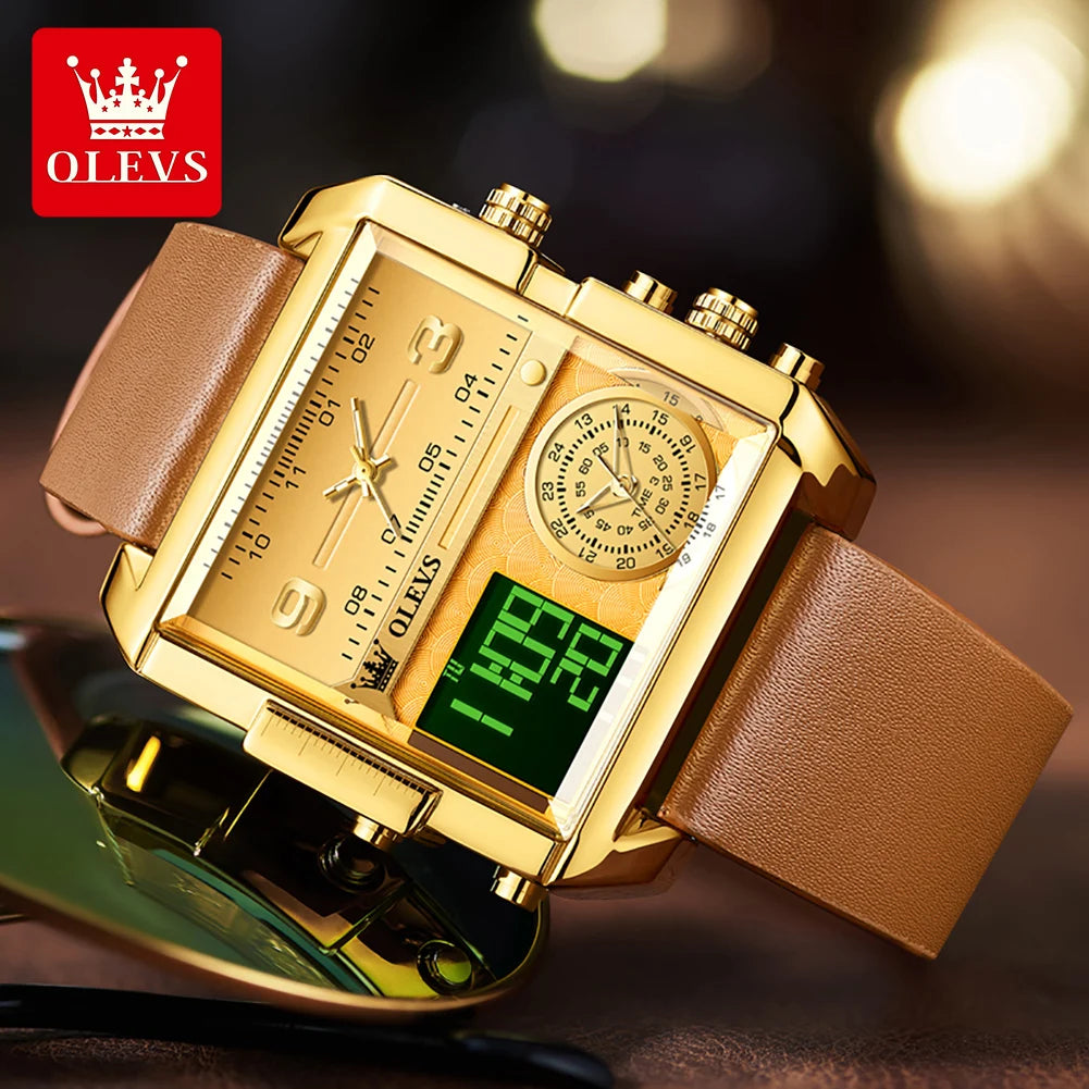 OLEVS 1101 Herrenuhr Mode Multifunktions-Quarzuhr für Herren Kalender Wochentagsanzeige Wasserdichte Leuchtzeiger Uhr Reloj