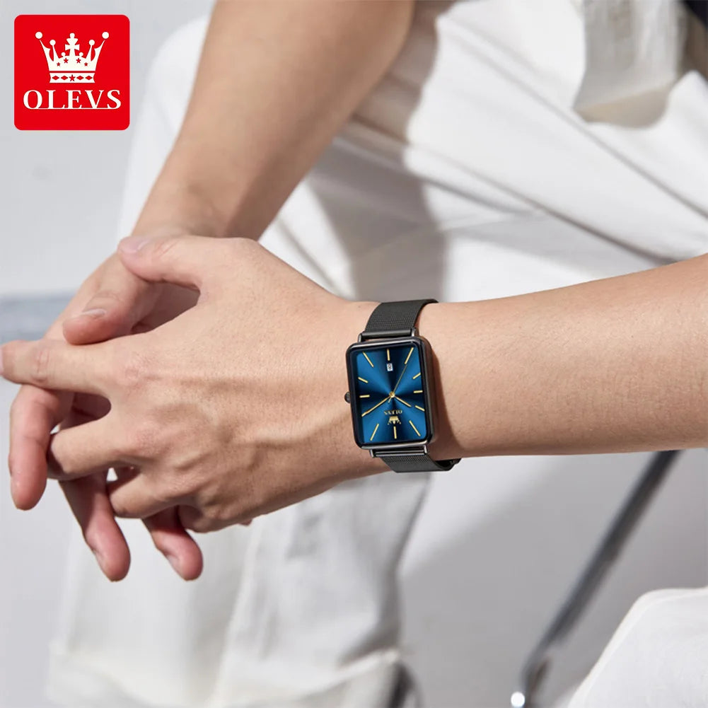 OLEVS 3692 Herrenuhr Dünnes Gehäuse Mode Schlichte Quarzuhr für Herren Top Marke Original Wasserdicht Kalender Herrenkleid Handuhr