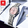 OLEVS 5649 Damenuhr 30M Wasserdicht Datum Quarzuhr Für Frauen Stahlarmband Zirkon Skala Luxus Elegante Damenuhr