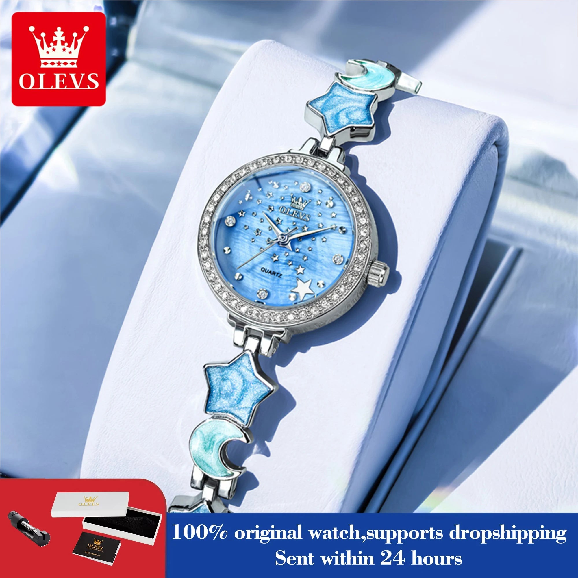 OLEVS 5665 Uhren für Damen, 30M Wasserdichte Quarzuhr, Edelstahlarmband, Luxus Damenuhr, Neu Reloj Mujer