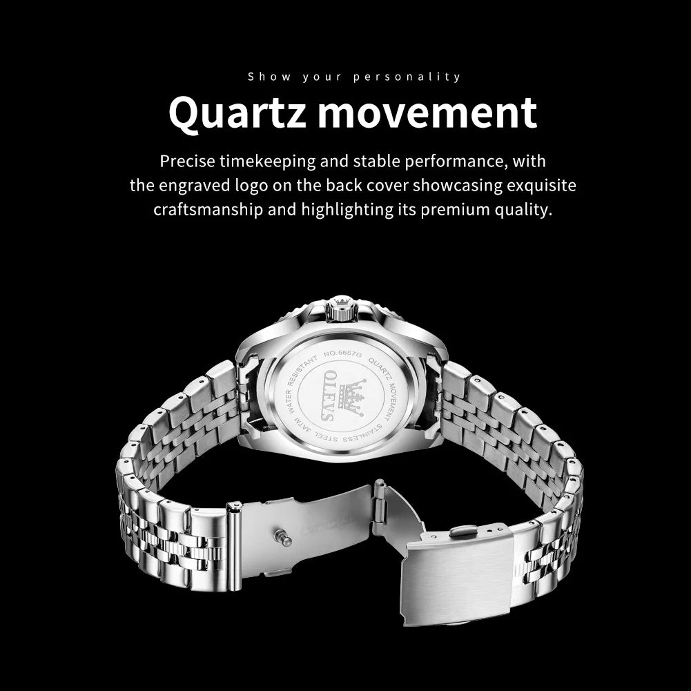 OLEVS 5657 Herrenuhr Original Kalender Quarz Armbanduhr 30M wasserdicht Leuchtend Business Herrenuhr Armbanduhren für Herren