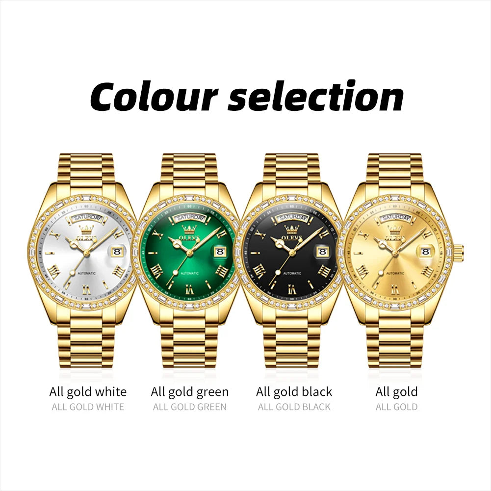 OLEVS 6747 Herrenuhr Original Mechanische Automatikuhr Für Männer Wasserdichte Business-Uhr Aus Stahl Für Herren Armbanduhr Reloj
