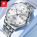 OLEVS Uhren Luxus Herren Business Diamantskala Automatik Mechanische Uhr Doppelkalender Wasserdicht Herren Armbanduhr 9946