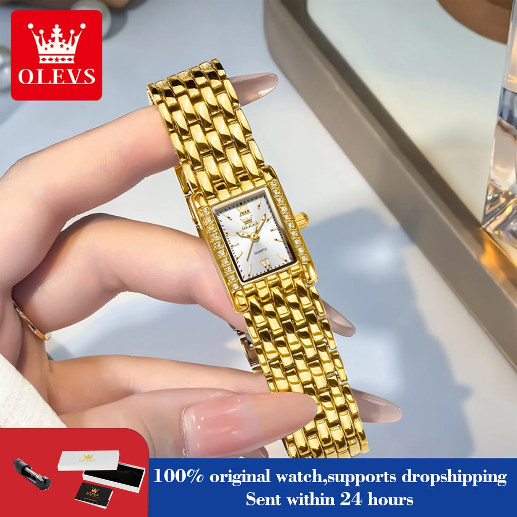 OLEVS 3700 Quarzuhr für Damen Wasserdicht Original Mode Stahlarmband Zeigeruhr Top-Marken Luxus Business Damenarmbanduhren