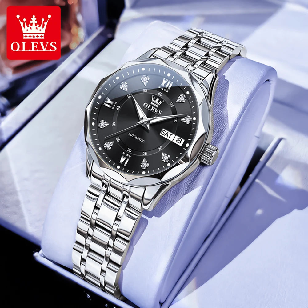 OLEVS 6727 Automatikuhr Damen Top Marke Luxus Wasserdichte Mechanische Uhr Für Frauen Doppelkalender Damen Kleideruhr