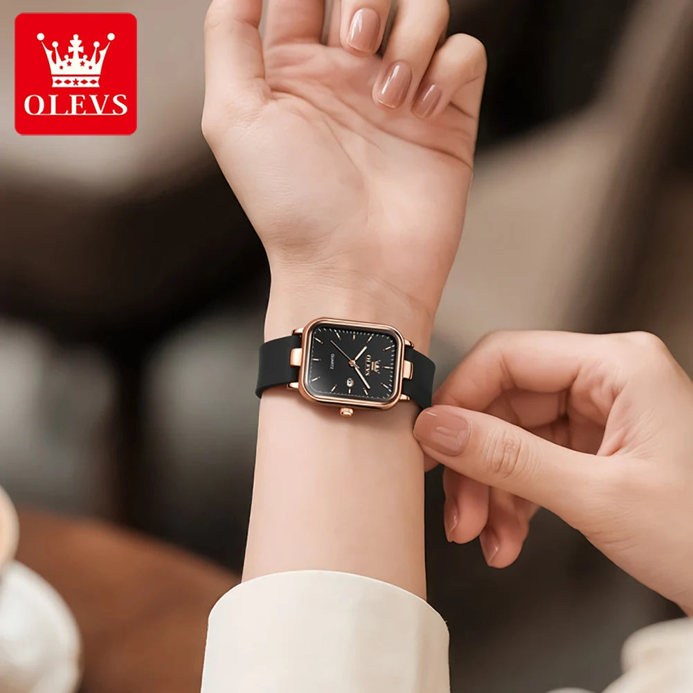 OLEVS 7089 Damenuhr Top Marke Kalender Quarz Damen Armbanduhr Wasserdicht Leuchtend Einfach Mode Elegant Damen Handuhr
