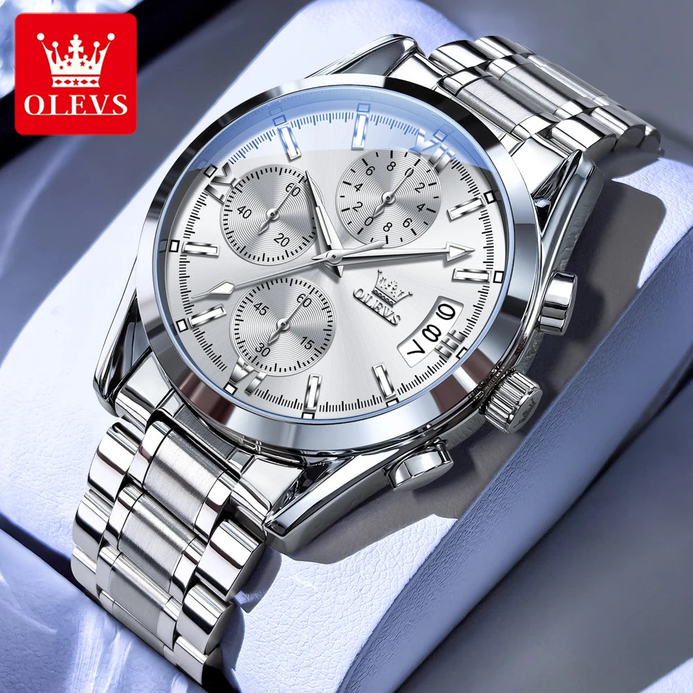 OLEVS 2987 Herrenuhr Mode Original Marken Quarzuhren für Herren Wasserdichter Kalender Männliche Armbanduhr Reloj