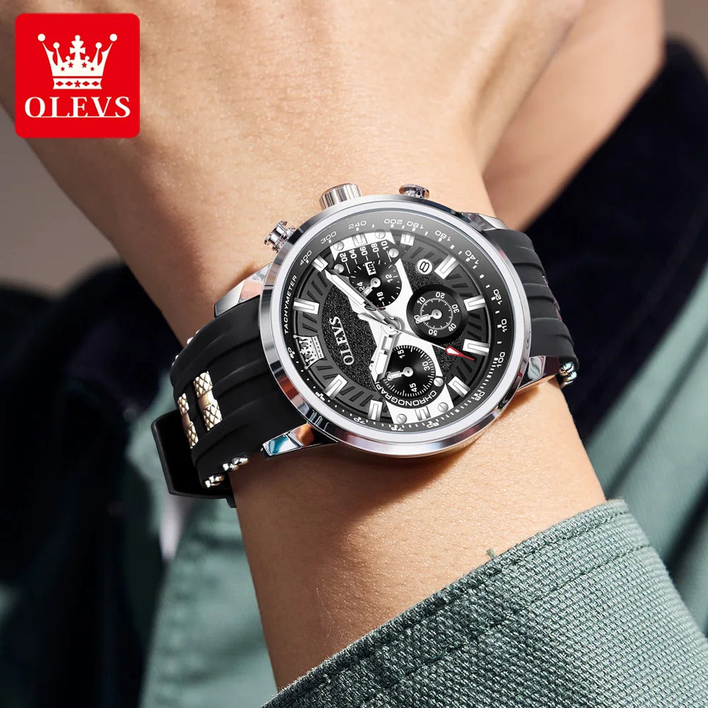 OLEVS 3690 Man Watch Waterproof Calendar Quartz Watch For Men High Hardness Mirror Luminous Original Fashion Male Hand Clock