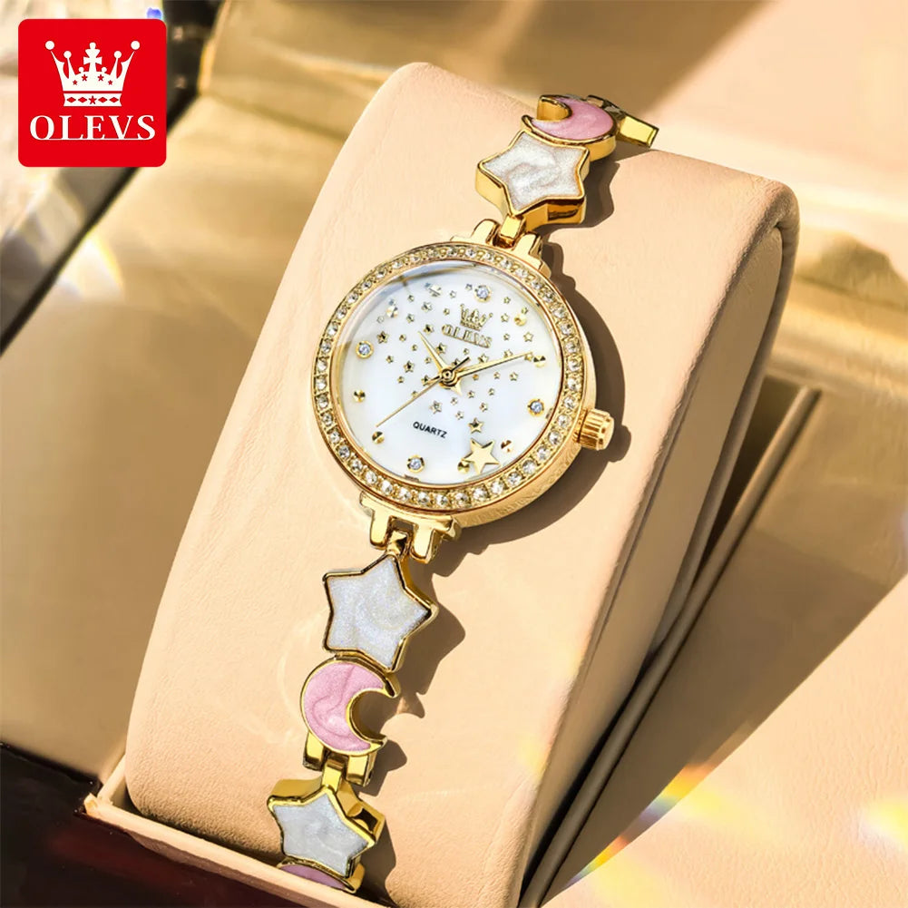 OLEVS 5665 Uhren für Damen, 30M Wasserdichte Quarzuhr, Edelstahlarmband, Luxus Damenuhr, Neu Reloj Mujer