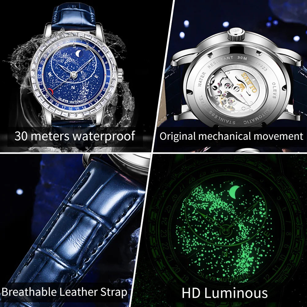 OLEVS 9923 Herren Automatikuhr Luxus Fashion Mechanische Uhr Für Herren Top Marke Wasserdicht Original Herren Armbanduhr Leuchtend