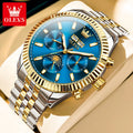 OLEVS 6688 Original Luxury Watches for Men Automatic Mechanical Wristwatch Stainless Steel Waterproof Multifunctional Man Watch