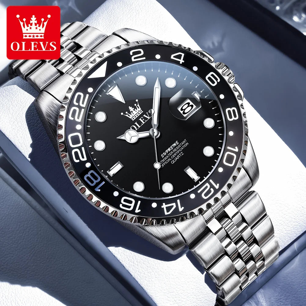 OLEVS 5657 Herrenuhr Original Kalender Quarz Armbanduhr 30M wasserdicht Leuchtend Business Herrenuhr Armbanduhren für Herren