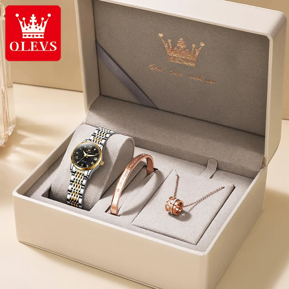 OLEVS 6630 Damenuhr Luxus Elegant Diamant Mechanische Damenuhren Wasserdicht Römische Skala Top-Marke Damen Handuhr