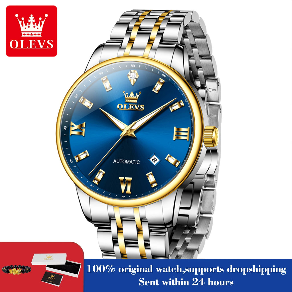 OLEVS 6723 Herrenuhr Automatik mechanische Uhren Business Datumsanzeige Uhren für Herren Luxus Mode wasserdicht leuchtend Original