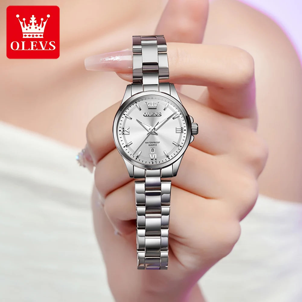 OLEVS 3668 Women's Watch High Hardness Coated Mirror Quartz Watch For Women Top Brand Calendar 30M Waterproof Fashion Hand Clock