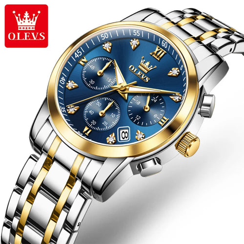 OLEVS 2858 Woman Watch Luxury Waterproof Date Quartz Watch For Women Diamond Scale Chronograph Business Hand Clock Steel Strap