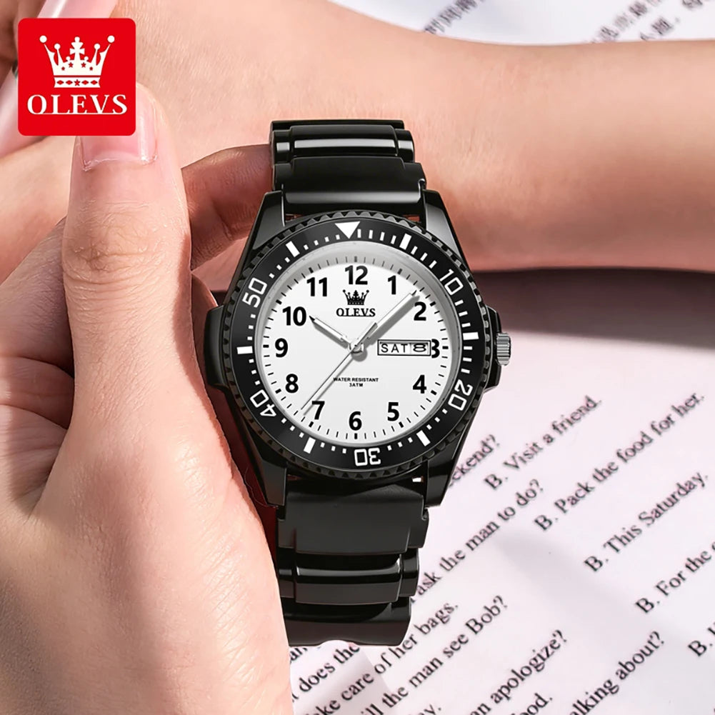 OLEVS Unisex Quarz-Armbanduhr für Schüler, wasserdicht, Datumsanzeige, Wochentag, Silikonarmband, für Jugendliche, Jungen, Mädchen, Schuluhr 2703