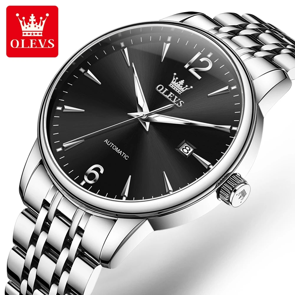 OLEVS 6741 Uhren für Herren, originelle Modemarke, automatische mechanische Uhren, Datumsanzeige, Herrenuhren, Geschenke, wasserdicht, leuchtend