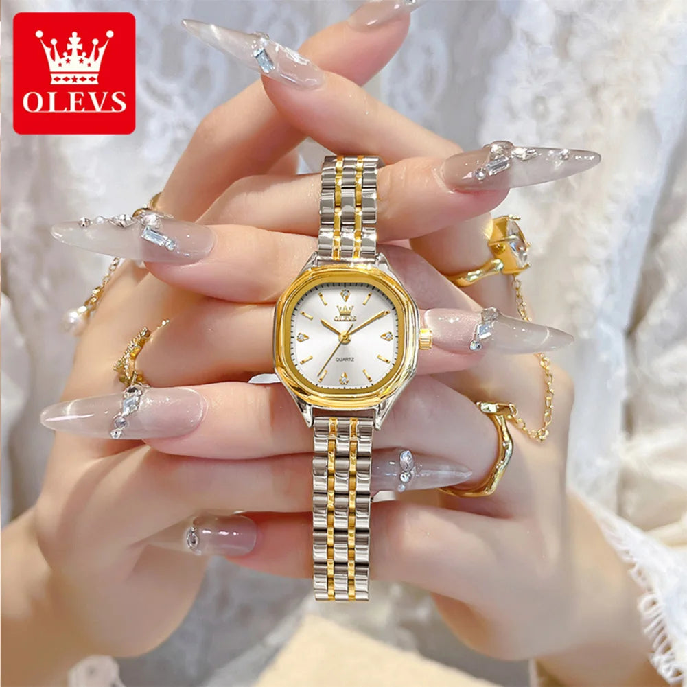 OLEVS 5888 Uhren für Damen, wunderschöne, elegante, modische quadratische Quarzuhr, wasserdicht, leuchtend, mit Datum, Damenuhren, Geschenke, Reloj