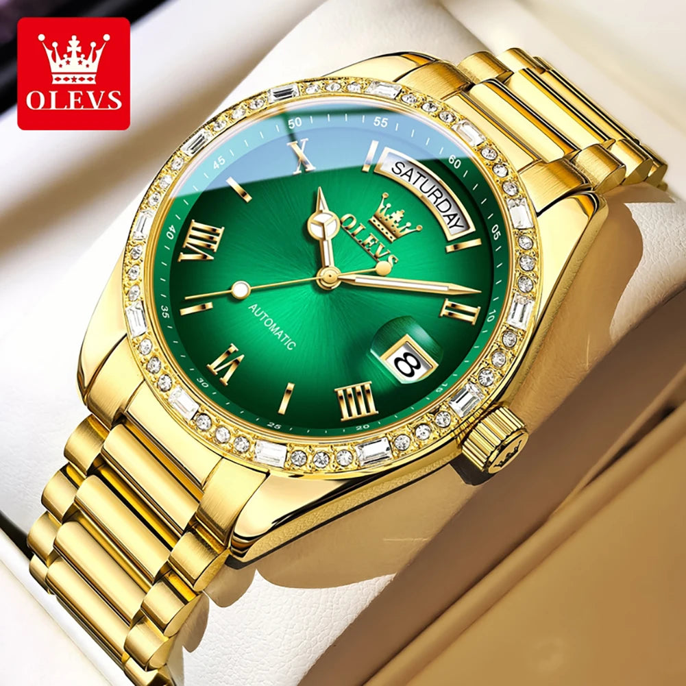 OLEVS 6747 Herrenuhr Original Mechanische Automatikuhr Für Männer Wasserdichte Business-Uhr Aus Stahl Für Herren Armbanduhr Reloj