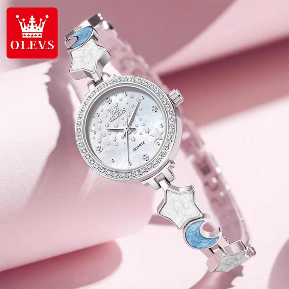 OLEVS 5665 Uhren für Damen, 30M Wasserdichte Quarzuhr, Edelstahlarmband, Luxus Damenuhr, Neu Reloj Mujer