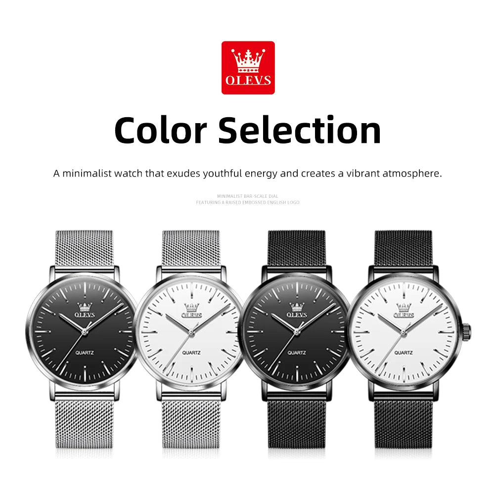 OLEVS Herrenuhren Original Quarz Armbanduhren Wasserdicht Leuchtende Uhren für Herren Geschenkbox Schlankes Zifferblatt Reloj 7125 Neu