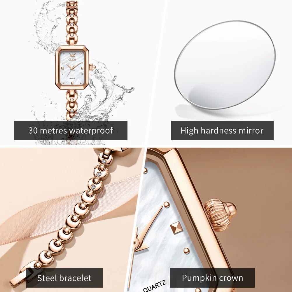 OLEVS 3665 Watch Woman Luxury Simple Quartz Watch For Women Top Brand Original Waterproof Elegant Ladies Hand Clock Steel Strap