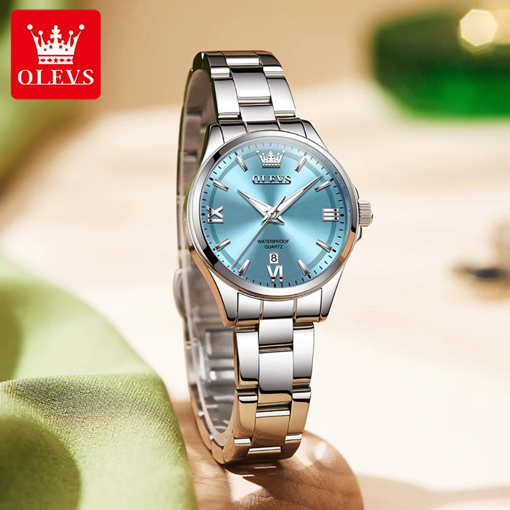OLEVS 3668 Women's Watch High Hardness Coated Mirror Quartz Watch For Women Top Brand Calendar 30M Waterproof Fashion Hand Clock