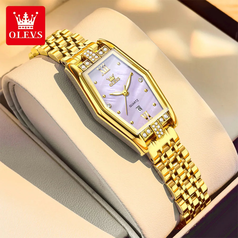 OLEVS 3699 Damen Quarzuhr Simple Luxury Kalenderuhr Für Frauen Leuchtende Wasserdichte Elegante Damenuhr Edelstahlarmband