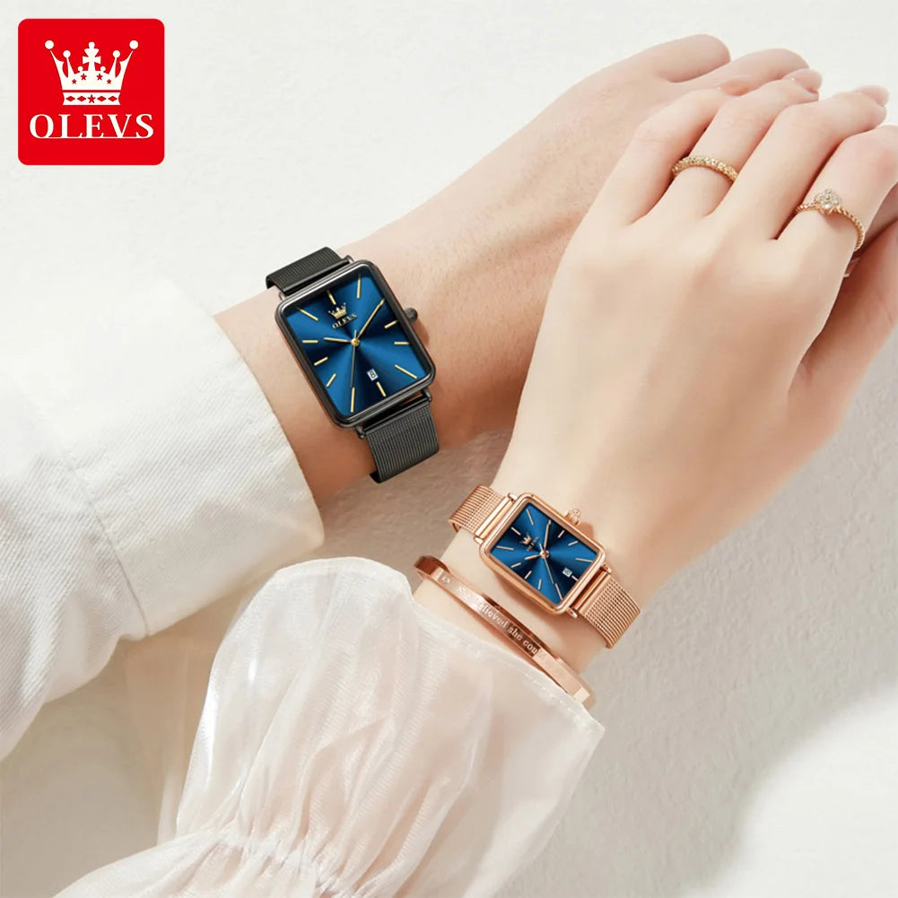 OLEVS 3692 Couple Watches Thin Case Simple Quartz Watch For Men Women Original Waterproof Calendar Fashion Business Hand Clock